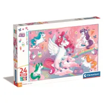 Puzzle 24 el. Maxi SuperColor. Jolly Unicorns Clementoni
