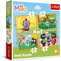 Puzzle 4w1 - Poznaj Milo i jego przyjaci (12+15+20+24 el.) Trefl