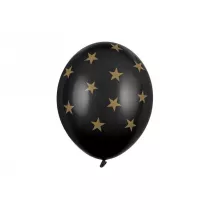 PartyDeco Balony Gwiazdki Pastel Black 30 cm