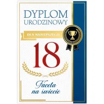 Karnet B6 18 Urodziny m�skie, dyplom dla najepszego faceta na �wiecie