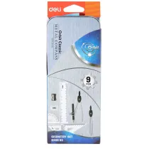 Deli Zestaw geometryczny Orbit z cyrklem 9 element�w