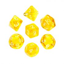Komplet kości RPG - Mini Kryształowe - Żółte Rebel