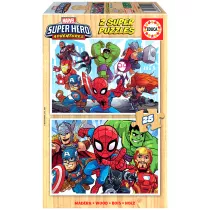 Puzzle drewniane 2 x 25 el. Marvel Super Hero Adventures Educa
