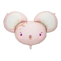 PartyDeco Balon foliowy Myszka jasny r�owy 96x64cm