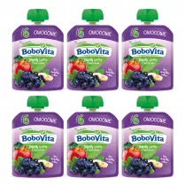 BoboVita Mus jagody i jabka z bananem po 6 miesicu Zestaw 6 x 80 g