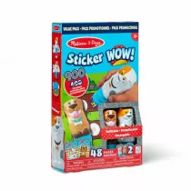 MELISSA Sticker WOW! 2 ksieczki + 2 stemple z naklejkami Kotek i Piesek 32016 Melissa & Doug