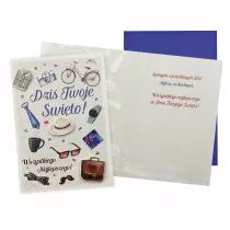 Kukartka Karnet B6 Wszystkiego najlepszego (m�ski)
