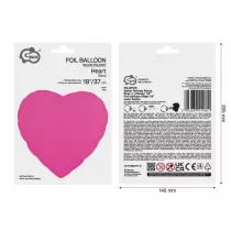 Balon foliowy Serce 46cm ciemnorowy fluor