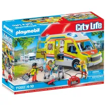 Playmobil City Life Karetka pogotowia ze �wiat�em i d�wi�kiem 71202