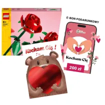 Pakiet: R�e 40460, Karnet B6 z kopert� z�ocony Misiek Walentynki, e-Bon Karta Podarunkowa Kocham Ci� 200 z� TaniaKsiazka.pl