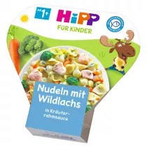 Hipp Kluseczki z dzikim ososiem w sosie zioowo-mietanowym po 1. roku 250 g