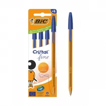 Dugopis Cristal Original Fine niebieski 4szt BIC