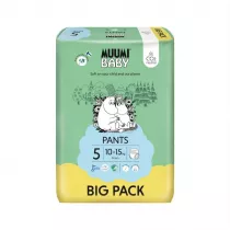 Muumi Baby Pieluchomajtki ekologiczne 5 (10-15 kg), Big Pack 54 szt.