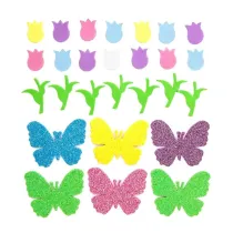 Dalprint Naklejki z pianki tulipany i motyle 92 szt.