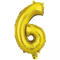 Amscan Balon foliowy mini cyfra 6 z�ota 29x40cm