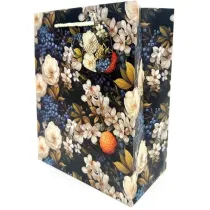 Fresh Torebka ozdobna matowa 18x23x10cm Bia�e Kwiaty