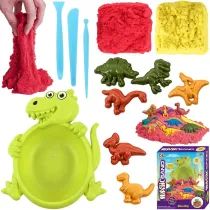 Piasek do formowania dinozaur + foremki 400g Trifox