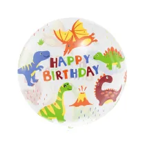 Godan Balon Aqua - kryszta�owy, Happy Birthday (dinozaury) 20"