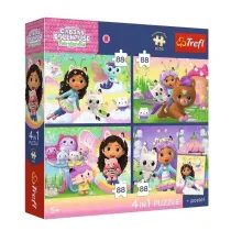 Puzzle 4w1 Premium Kocie Harce Gabby TREFL 34694