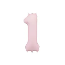 PartyDeco Balon foliowy cyfra 1 jasny r�owy 86cm