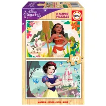 Puzzle 2 x 50 el. Vaiana & nieka (drewno) Educa