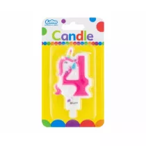 Godan �wieczka cyferka 4 z Jednoro�cem PF-SCJ4 7,8 cm