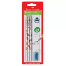 Faber-Castell Owki trjktne Morski wiat + gumka 3 szt.