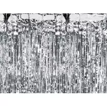 PartyDeco Kurtyna party srebrna 100x200cm