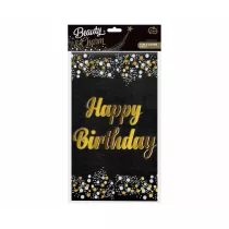 Godan Obrus foliowy B&C Happy Birthday czarny 137x183 cm