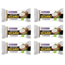 NaturaVena Sezamki z kokosem Zestaw 6 x 27 g Bio