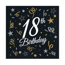 Godan Serwetki B&C 18th Birthday 33 x 33 cm