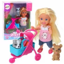 Zestaw mini laleczka w�zek + piesek LeanToys