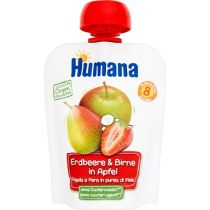 Humana Mus jabłko - gruszka - truskawka po 8 miesiącu 100% Organic Quality 90 g Bio