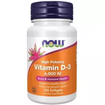 Now Foods Witamina D3 4000 IU Suplement diety 120 kaps.