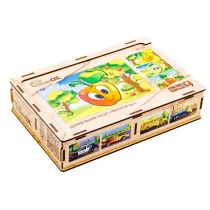 Puzzle drewniane 4w1 owoce PuzzleOK