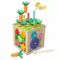 Drewniana kostka edukacyjna sensoryczna wielofunkcyjna 6w1 22025 Lean Toys