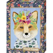 Puzzle 1000 Floral Friends, Lis z kwiatami na g�ow Heye