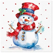 Paw Serwetki BN Lunch Tete a Tete Watercolor Snowman 33x33 20szt./op.