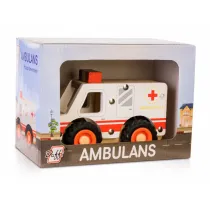 Auto drewniane z oponami Ambulans Daffi