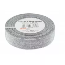 Wstka brokatowa WB25-2 srebrna 22mm x 25m