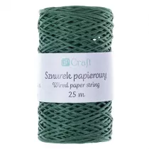 Dalprint Sznurek papierowy z drucikiem zielony zielony 25m