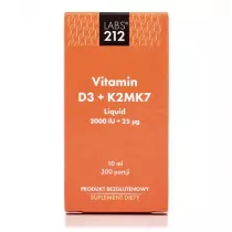 Labs212 Vitamin D3 + K2MK7 2000IU + 25 ug krople Suplement diety 10 ml