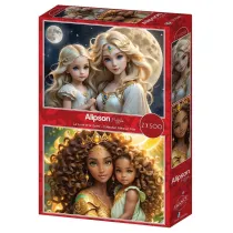 Puzzle 2x500 Matka i crka Ksiyc i soce Alipson