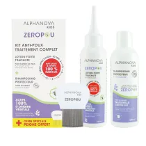 Alphanova Kids, Zeropou, Kompleksowy zestaw przeciw wszawicy 3 w 1 z grzebieniem, balsam i szampon