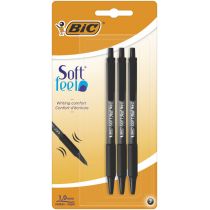 Bic Długopis Soft Feel Clic Grip czarny 3 szt.