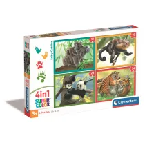 Puzzle 4w1 - SuperColor. Baby Cuddles (12+16+20+24 el.) Clementoni