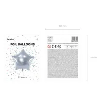 PartyDeco Balon foliowy Gwiazdka srebrna 48 cm
