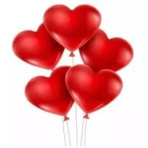 GoParty Balon serce czerwony pastel 50 szt