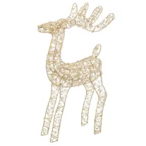 HowHomely Renifer z�oty �wiec�cy na metalowym stela�u 46 cm