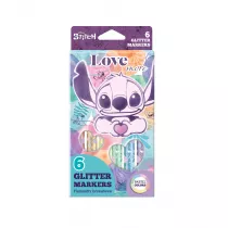 CoolPack Flamastry brokatowe Disney Fashion Stitch pastel 6 kolorw